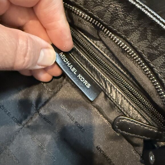 Michael Kors Fulton Signature Logo Shoulder Bag, LG Dark Gray With Storage Bag - Picture 10 of 16